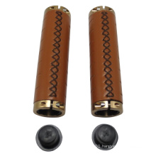 Motorcycle Leather Brown PU Handle Grips